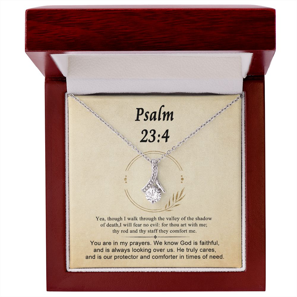 Psalm 23:4 Necklace For Her | Motivational Gift | Recovery Necklace | Friendship Gift | Strong Woman Gift | Christian Necklaces For Women