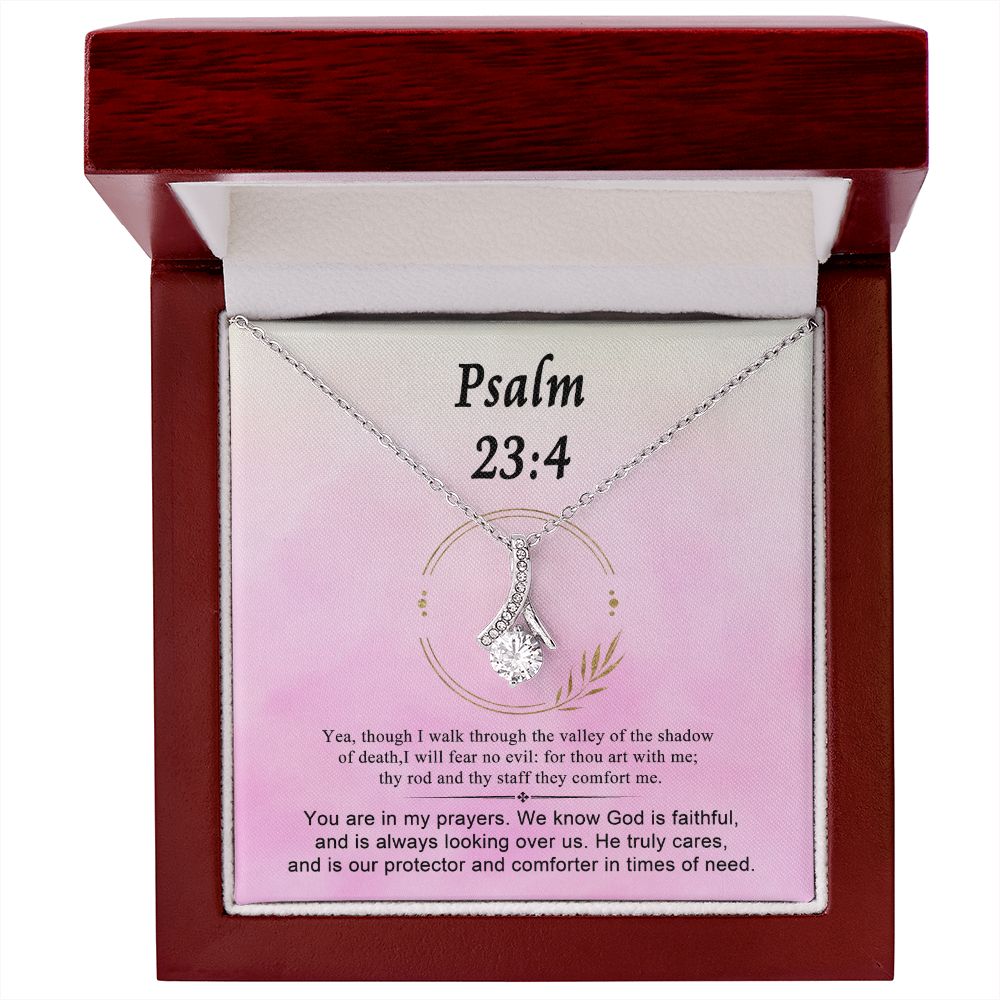 Psalm 23:4 Necklace For Her | Motivational Gift | Recovery Necklace | Friendship Gift | Strong Woman Gift | Christian Necklaces For Women