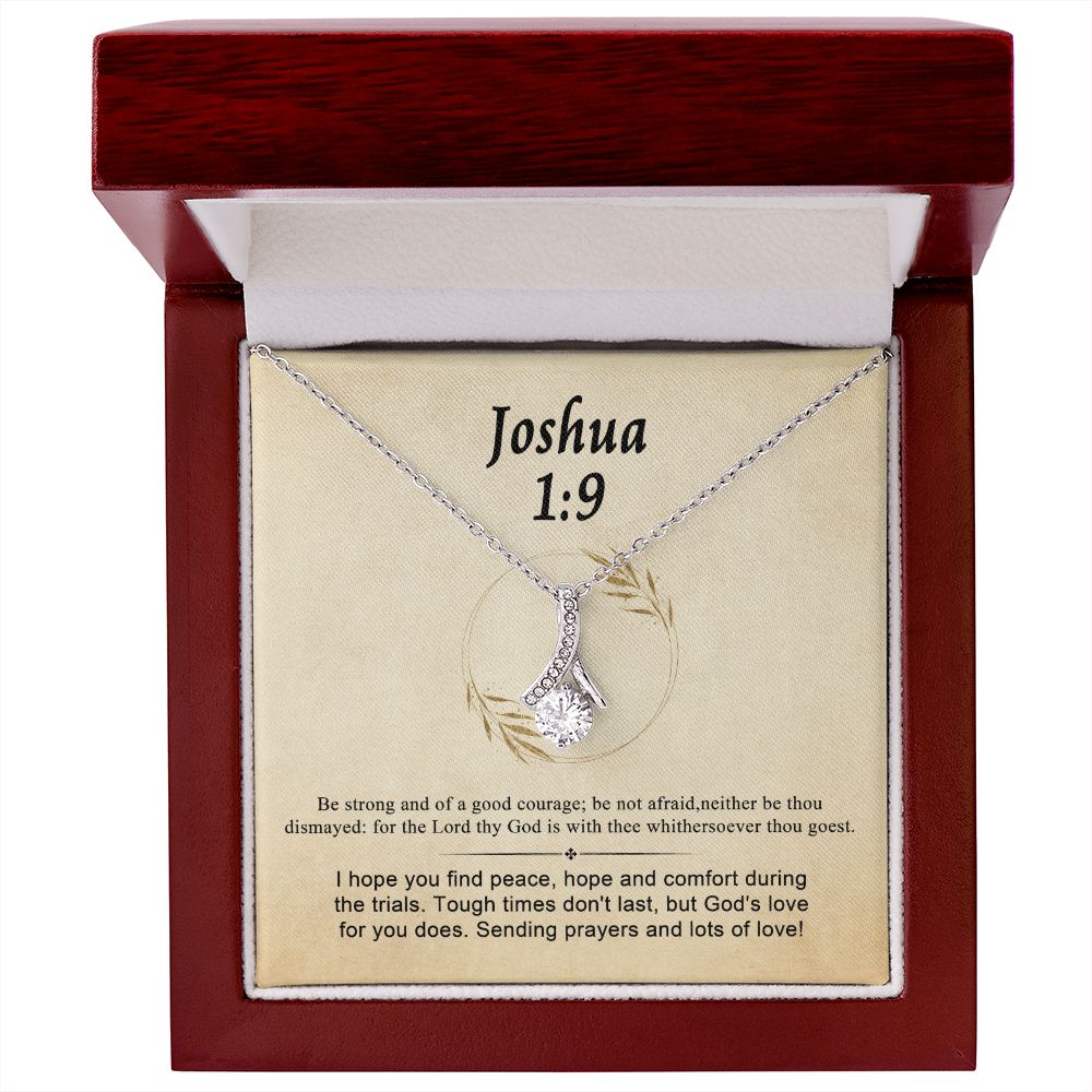 Joshua 1:9 Necklace For Her | Motivational Gift | Recovery Necklace | Friendship Gift | Strong Woman Gift | Be Strong Necklace | Warrior Gift