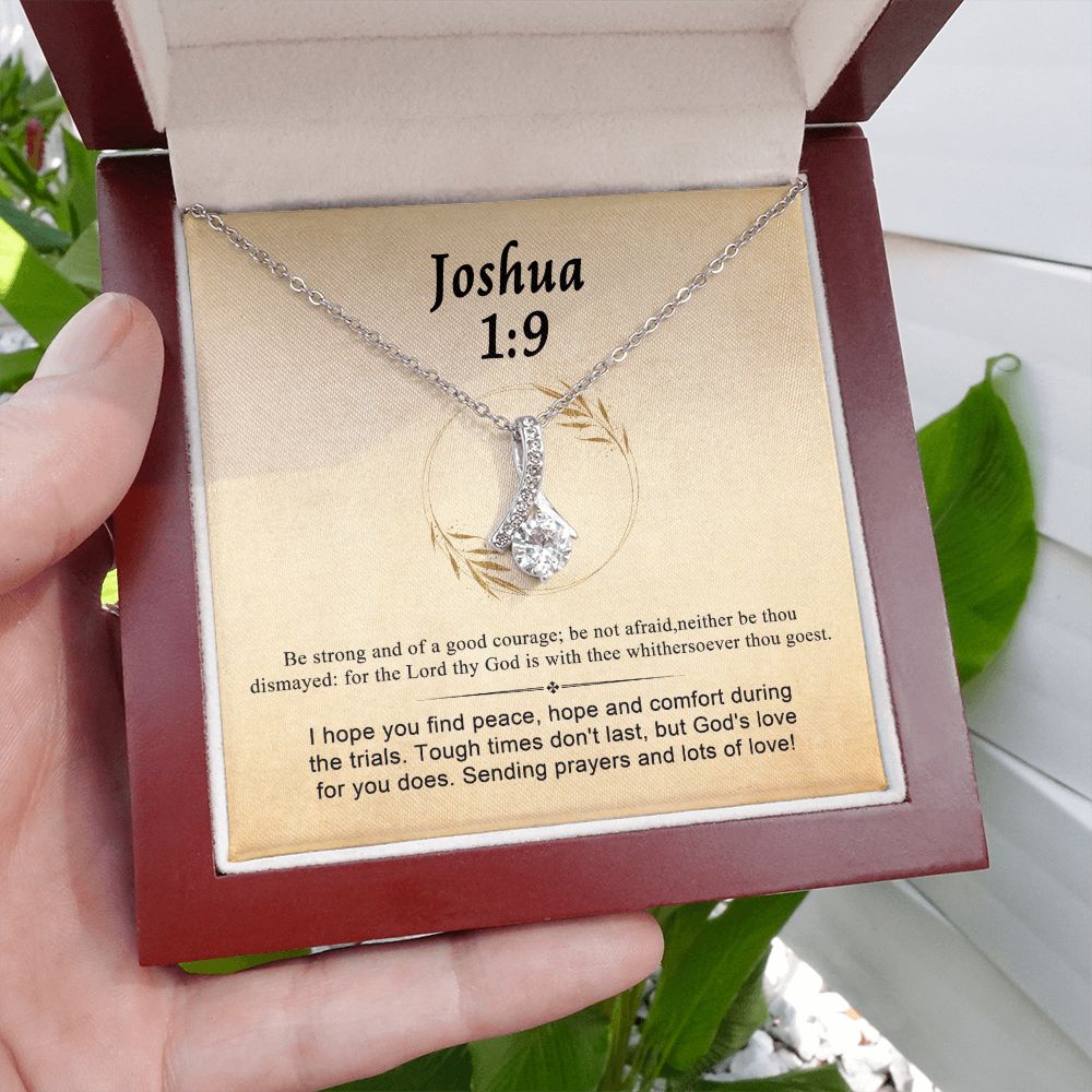 Joshua 1:9 Necklace For Her | Motivational Gift | Recovery Necklace | Friendship Gift | Strong Woman Gift | Be Strong Necklace | Warrior Gift