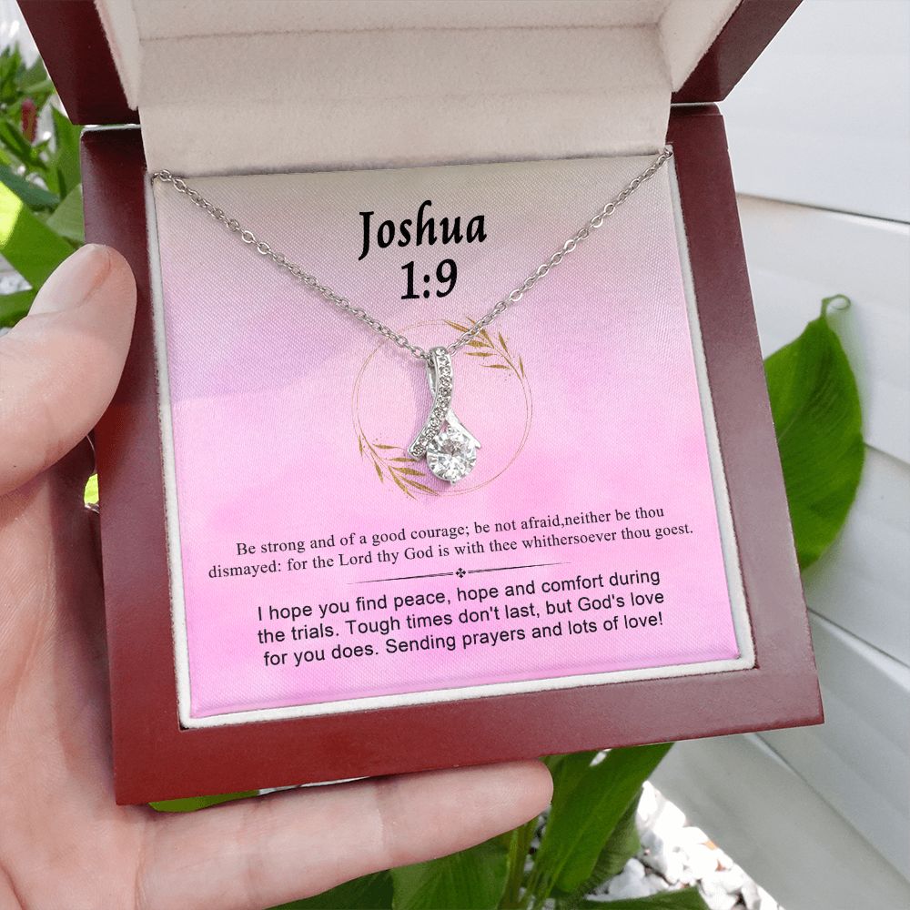 Joshua 1:9 Necklace For Her | Motivational Gift | Recovery Necklace | Friendship Gift | Strong Woman Gift | Be Strong Necklace | Warrior Gift