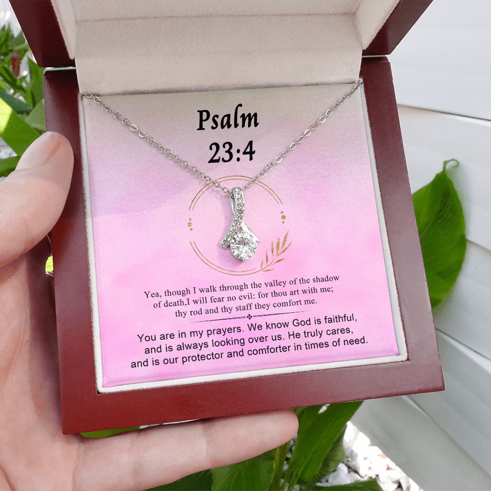 Psalm 23:4 Necklace For Her | Motivational Gift | Recovery Necklace | Friendship Gift | Strong Woman Gift | Christian Necklaces For Women