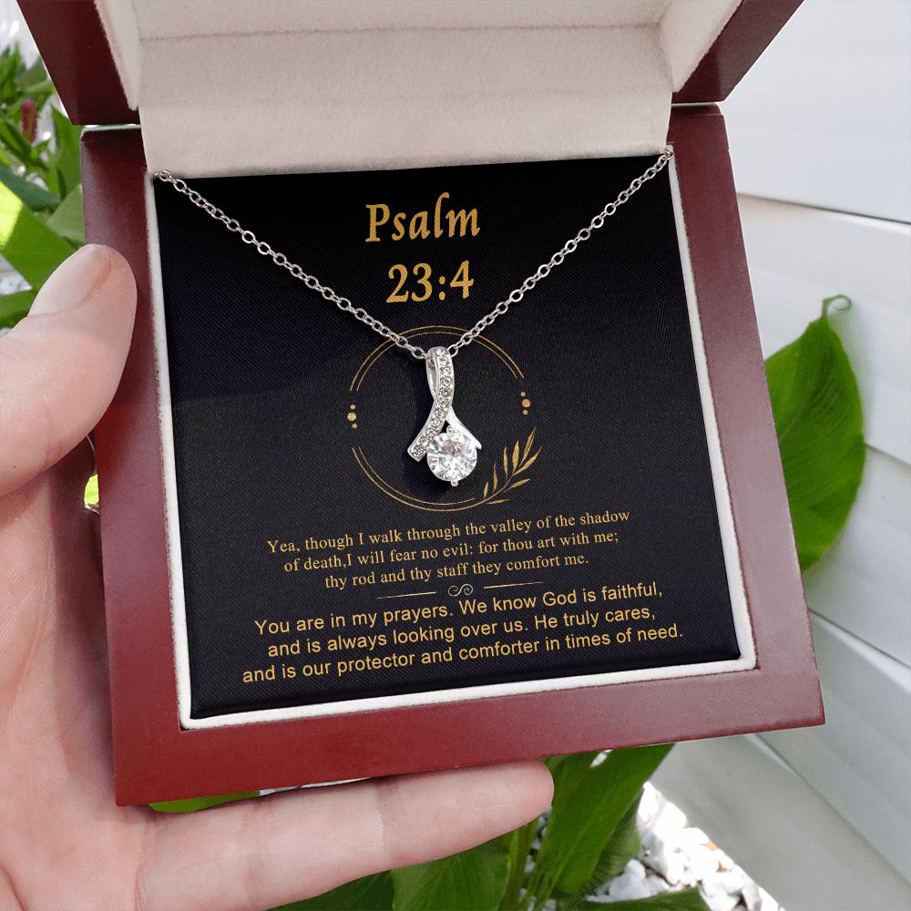 Psalm 23 Encouraging Her | Bible Verse Pendant | Christian Necklaces | Christian Jewelry For Women | Religious Gift For Her | Faith Necklace