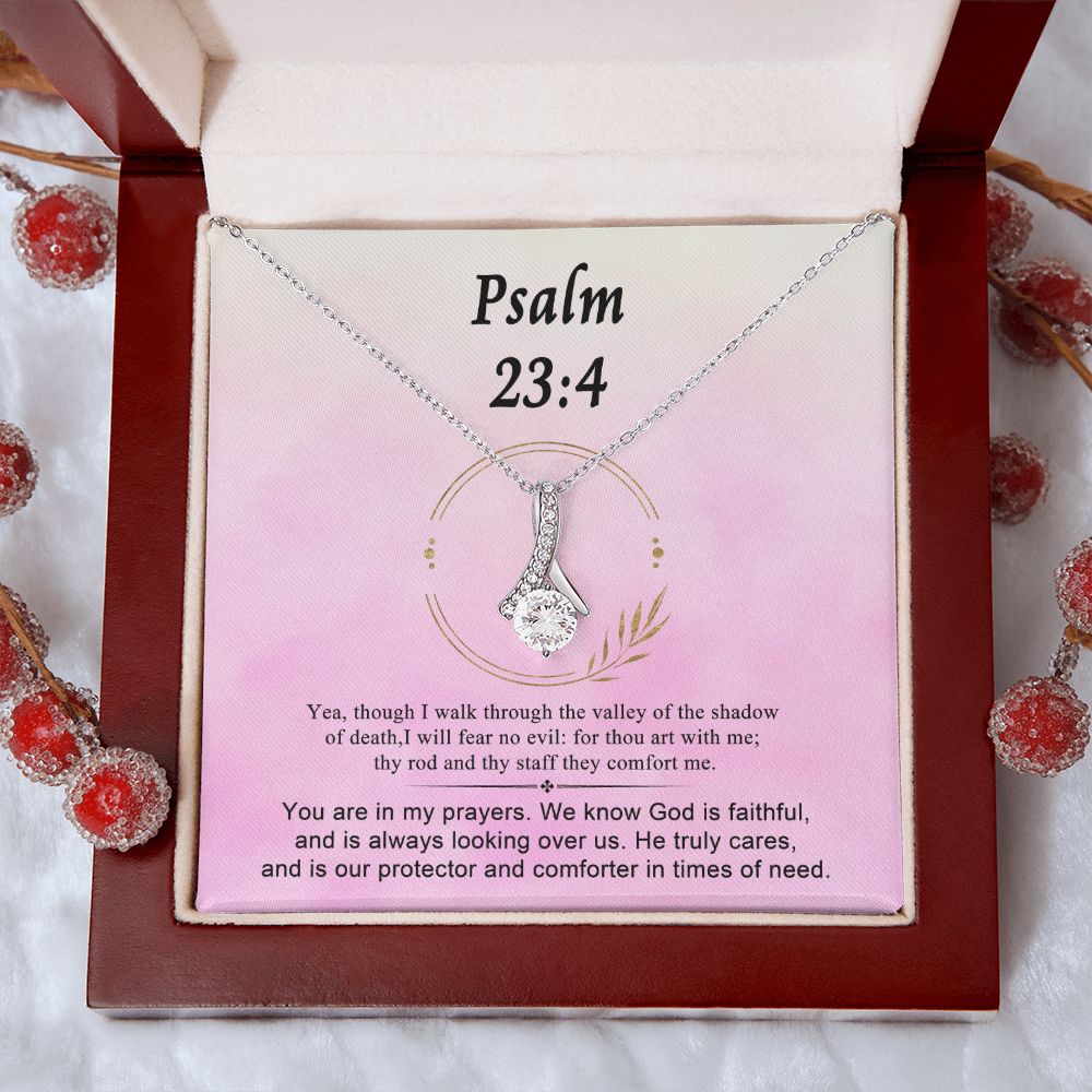 Psalm 23:4 Necklace For Her | Motivational Gift | Recovery Necklace | Friendship Gift | Strong Woman Gift | Christian Necklaces For Women