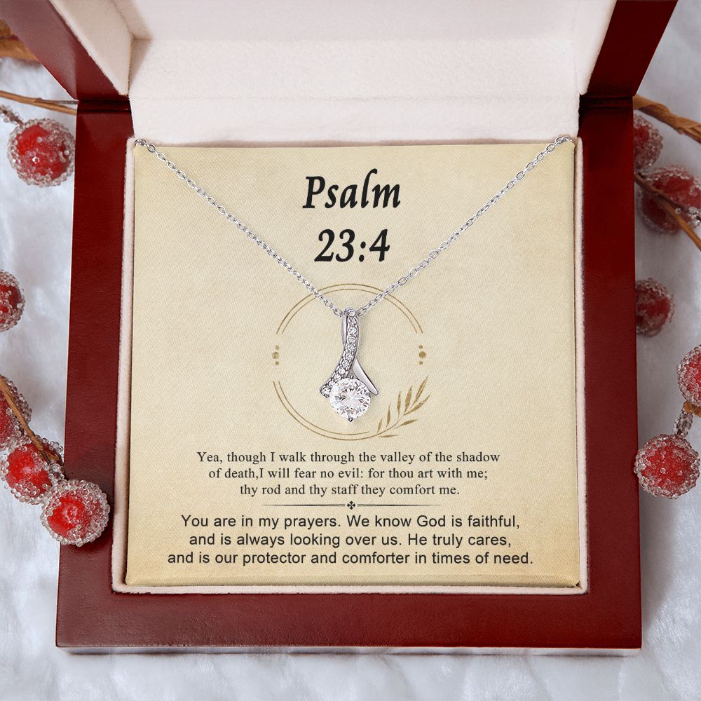 Psalm 23:4 Necklace For Her | Motivational Gift | Recovery Necklace | Friendship Gift | Strong Woman Gift | Christian Necklaces For Women
