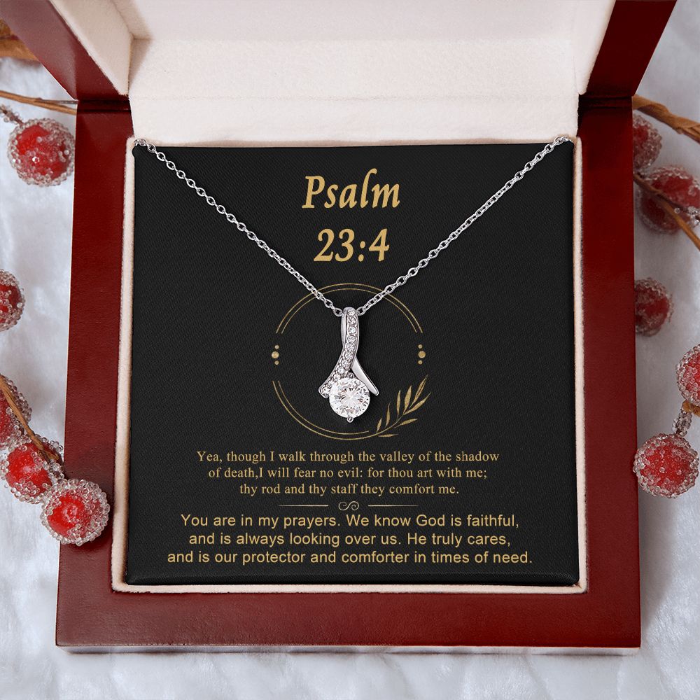 Psalm 23 Encouraging Her | Bible Verse Pendant | Christian Necklaces | Christian Jewelry For Women | Religious Gift For Her | Faith Necklace