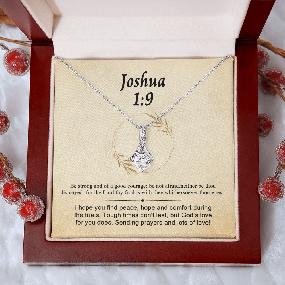 Joshua 1:9 Necklace For Her | Motivational Gift | Recovery Necklace | Friendship Gift | Strong Woman Gift | Be Strong Necklace | Warrior Gift