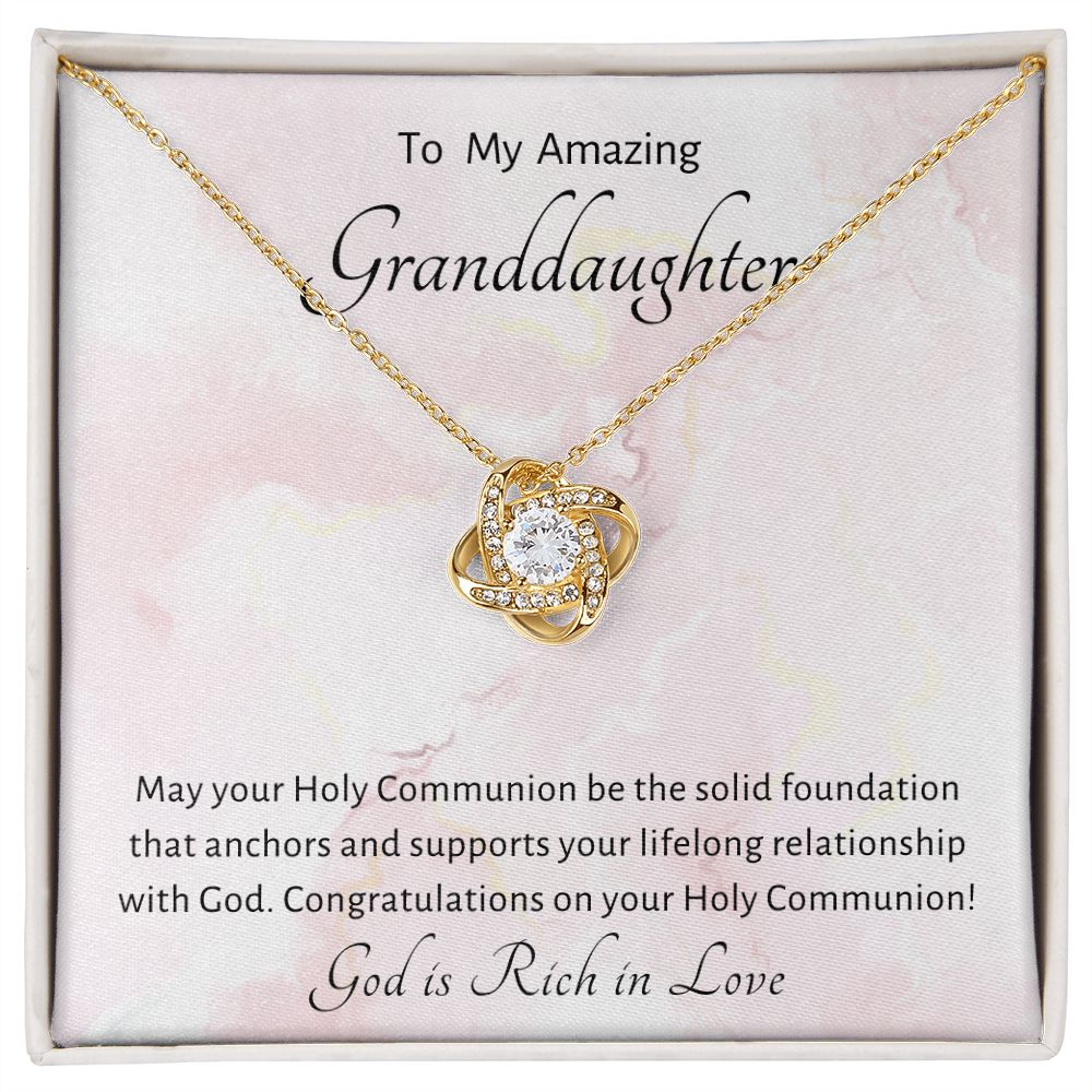 1st Communion Gifts for Granddaughter, Christening, Baptism, Confirmation, Necklace & Meaningful Message in Gift Box from Grandmother