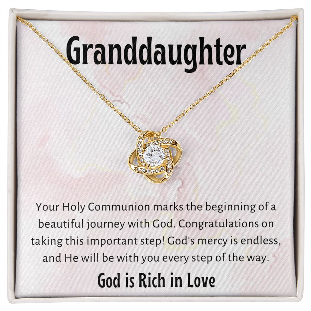 1st Communion Gifts for Granddaughter, Christening, Baptism, Confirmation, Necklace & Meaningful Message in Gift Box from Grandmother