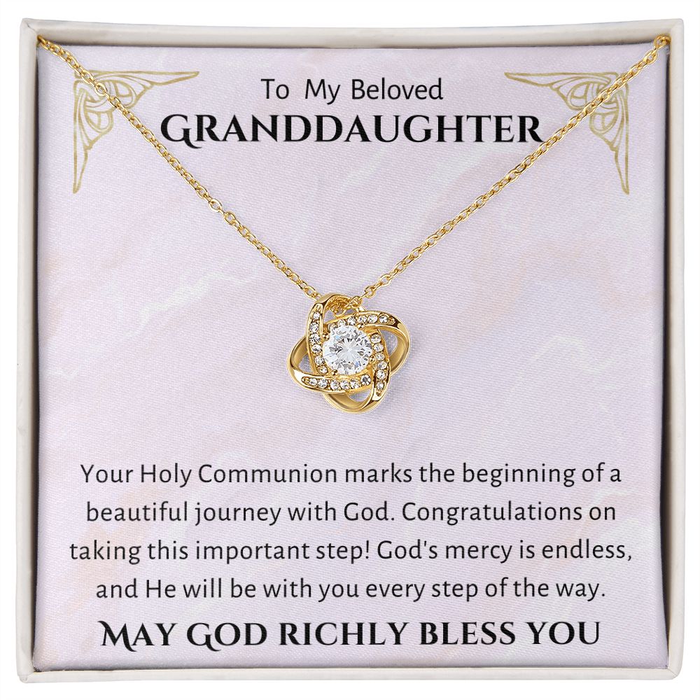 1st Communion Gifts for Granddaughter, Christening, Baptism, Confirmation, Necklace & Meaningful Message in Gift Box from Grandmother