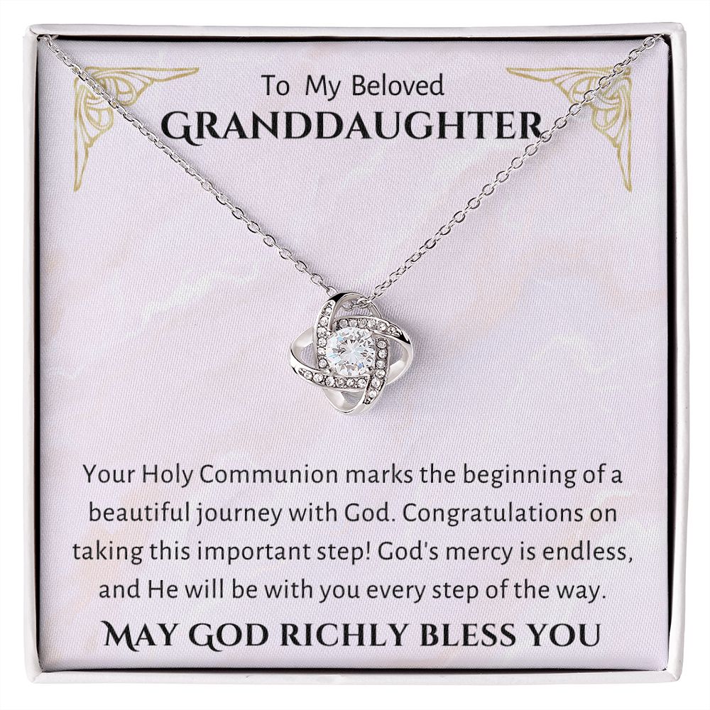 1st Communion Gifts for Granddaughter, Christening, Baptism, Confirmation, Necklace & Meaningful Message in Gift Box from Grandmother