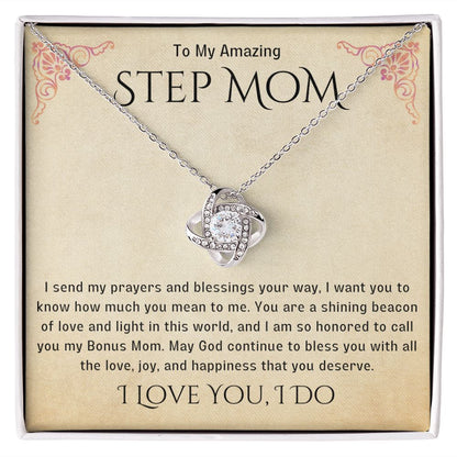 Stepmother Necklace | Present Meaningful Jewelry from Step Daughter to Unbiological Mom, Second Mother, Adopted Mom, Gifts to Get My Mom