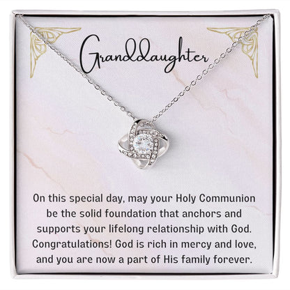 1st Communion Gifts for Granddaughter, Christening, Baptism, Confirmation, Necklace & Meaningful Message in Gift Box from Grandmother
