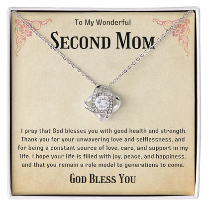 Second Mom Necklace | From Step Daughter to Chosen Mom & Adopted Mom, Jewelry Present Meaningful to Stepmother Necklace and Unbiological Mom