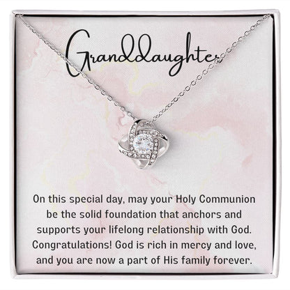 1st Communion Gifts for Granddaughter, Christening, Baptism, Confirmation, Necklace & Meaningful Message in Gift Box from Grandmother