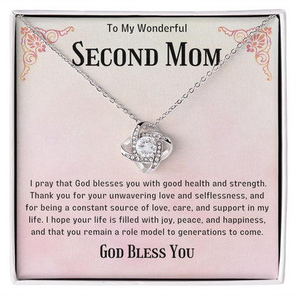 Second Mom Necklace | From Step Daughter to Chosen Mom & Adopted Mom, Jewelry Present Meaningful to Stepmother Necklace and Unbiological Mom