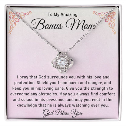 Bonus Mom Gift | Stepmom Necklace from Stepdaughter, Thank You Gifts to Get My Second Mom, Unbiological Mother, Chosen Mom & Stepped Up Mom