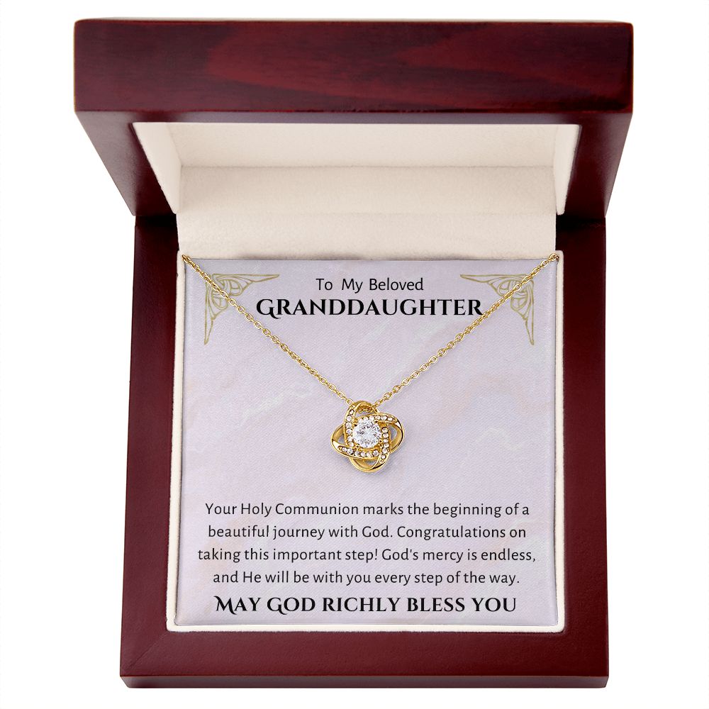 1st Communion Gifts for Granddaughter, Christening, Baptism, Confirmation, Necklace & Meaningful Message in Gift Box from Grandmother