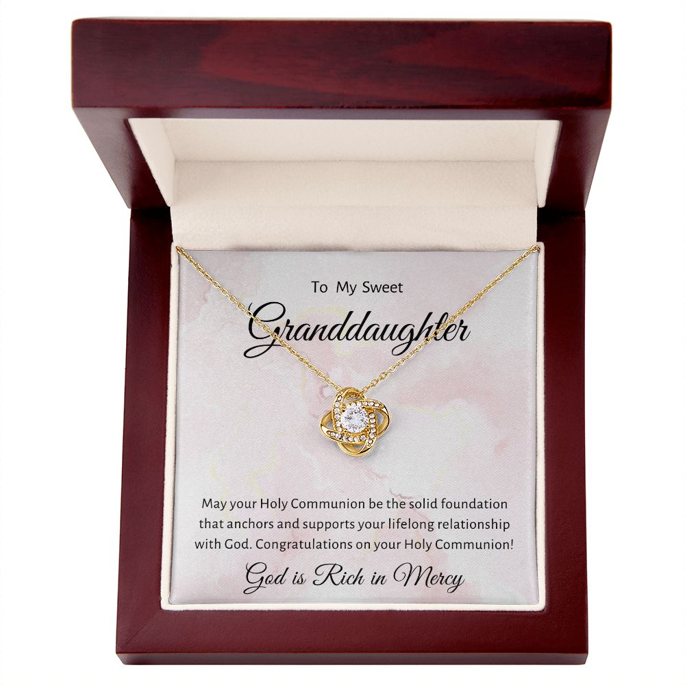 1st Communion Gifts for Granddaughter, Christening, Baptism, Confirmation, Necklace & Meaningful Message in Gift Box from Grandmother
