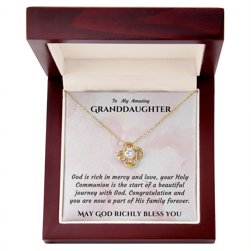 1st Communion Gifts for Granddaughter, Christening, Baptism, Confirmation, Necklace & Meaningful Message in Gift Box from Grandmother