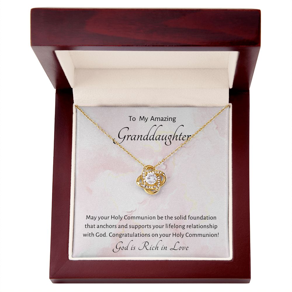 1st Communion Gifts for Granddaughter, Christening, Baptism, Confirmation, Necklace & Meaningful Message in Gift Box from Grandmother