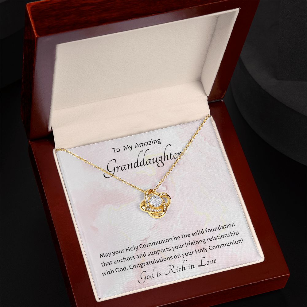 1st Communion Gifts for Granddaughter, Christening, Baptism, Confirmation, Necklace & Meaningful Message in Gift Box from Grandmother