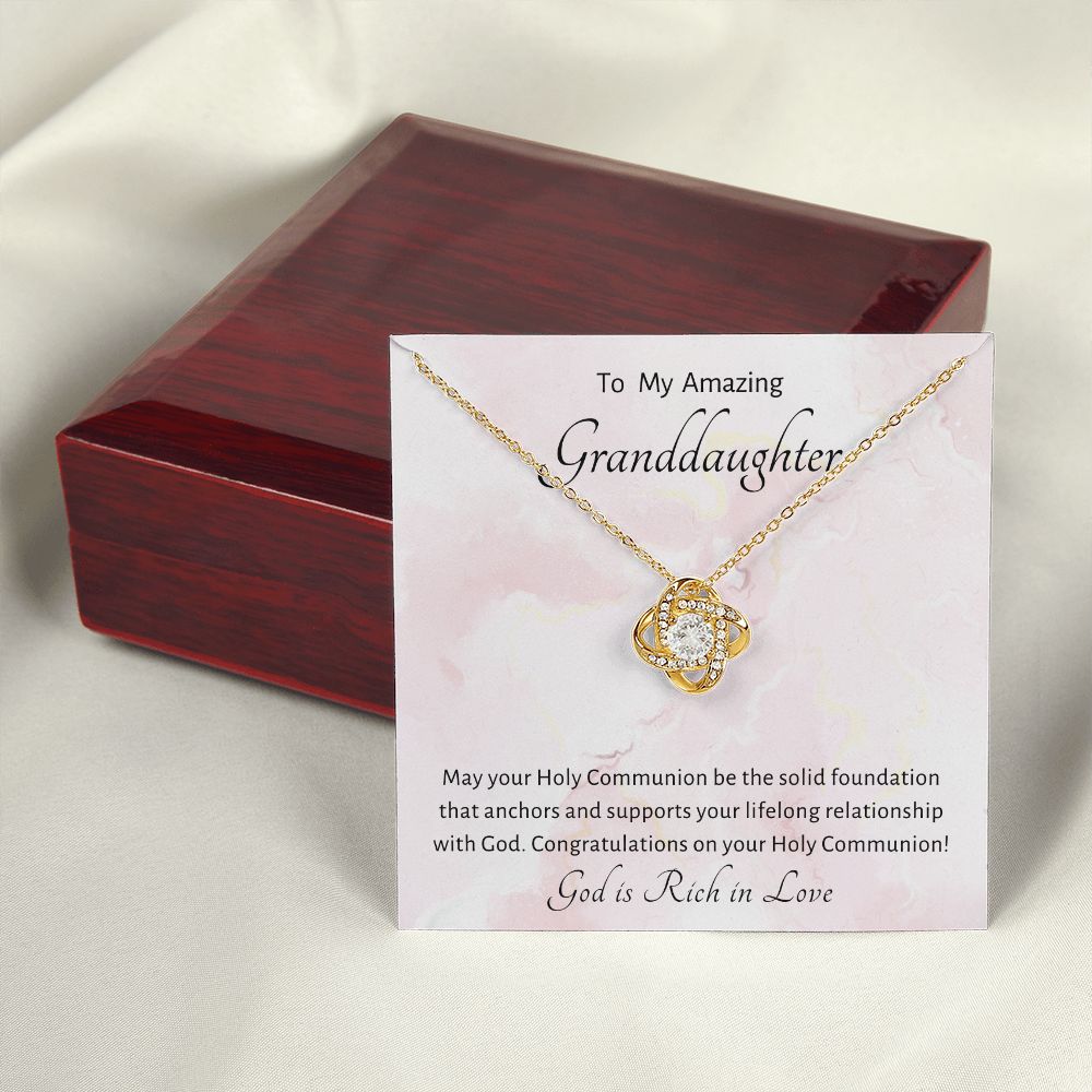 1st Communion Gifts for Granddaughter, Christening, Baptism, Confirmation, Necklace & Meaningful Message in Gift Box from Grandmother