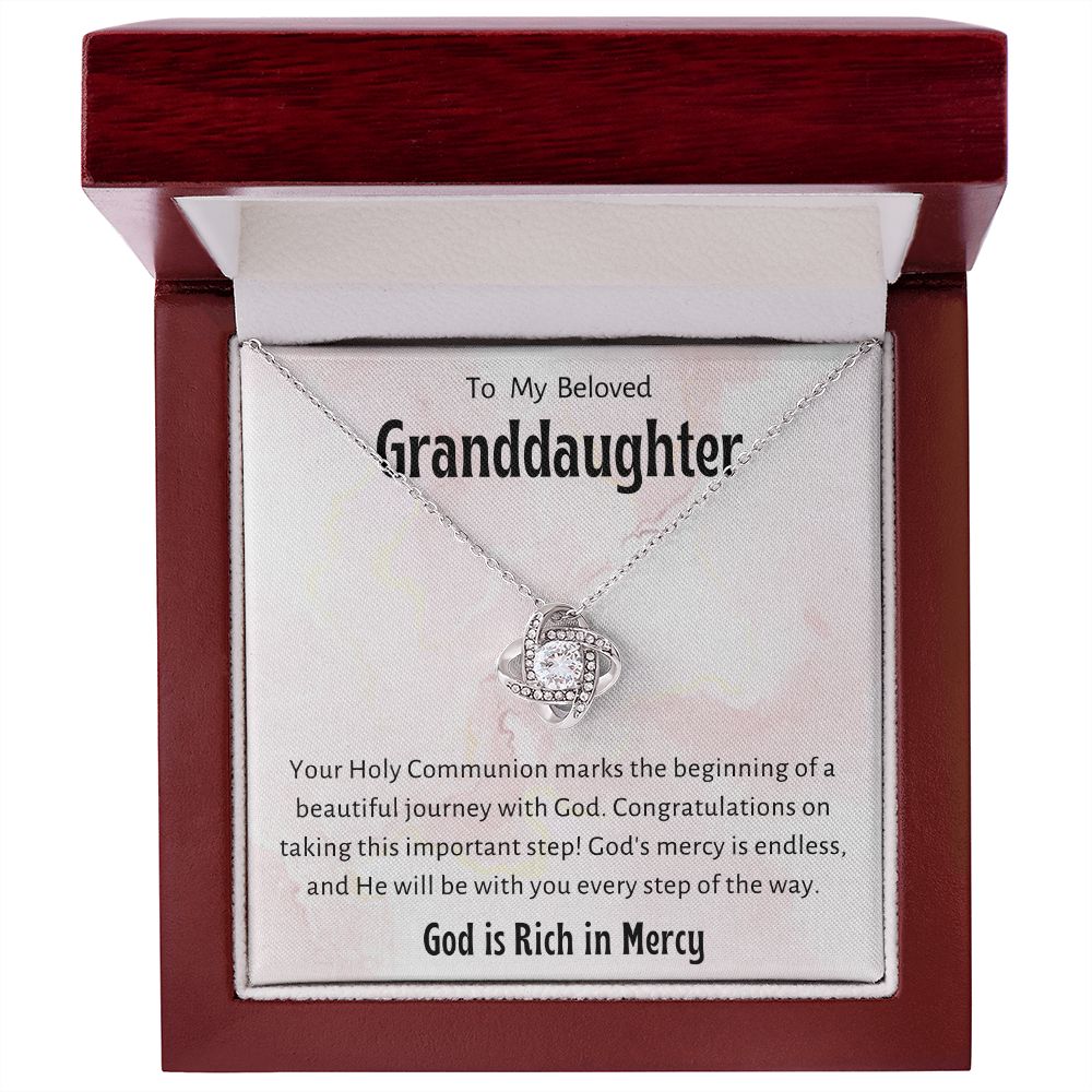 1st Communion Gifts for Granddaughter, Christening, Baptism, Confirmation, Necklace & Meaningful Message in Gift Box from Grandmother