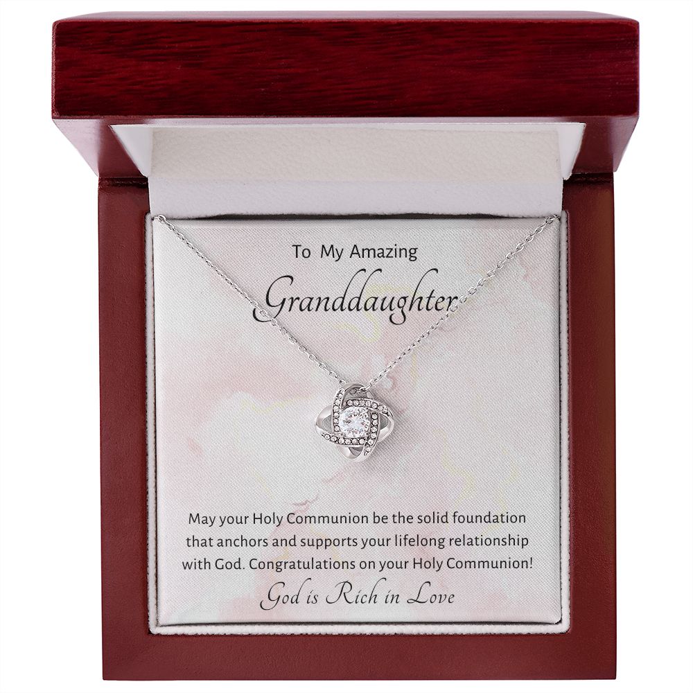 1st Communion Gifts for Granddaughter, Christening, Baptism, Confirmation, Necklace & Meaningful Message in Gift Box from Grandmother