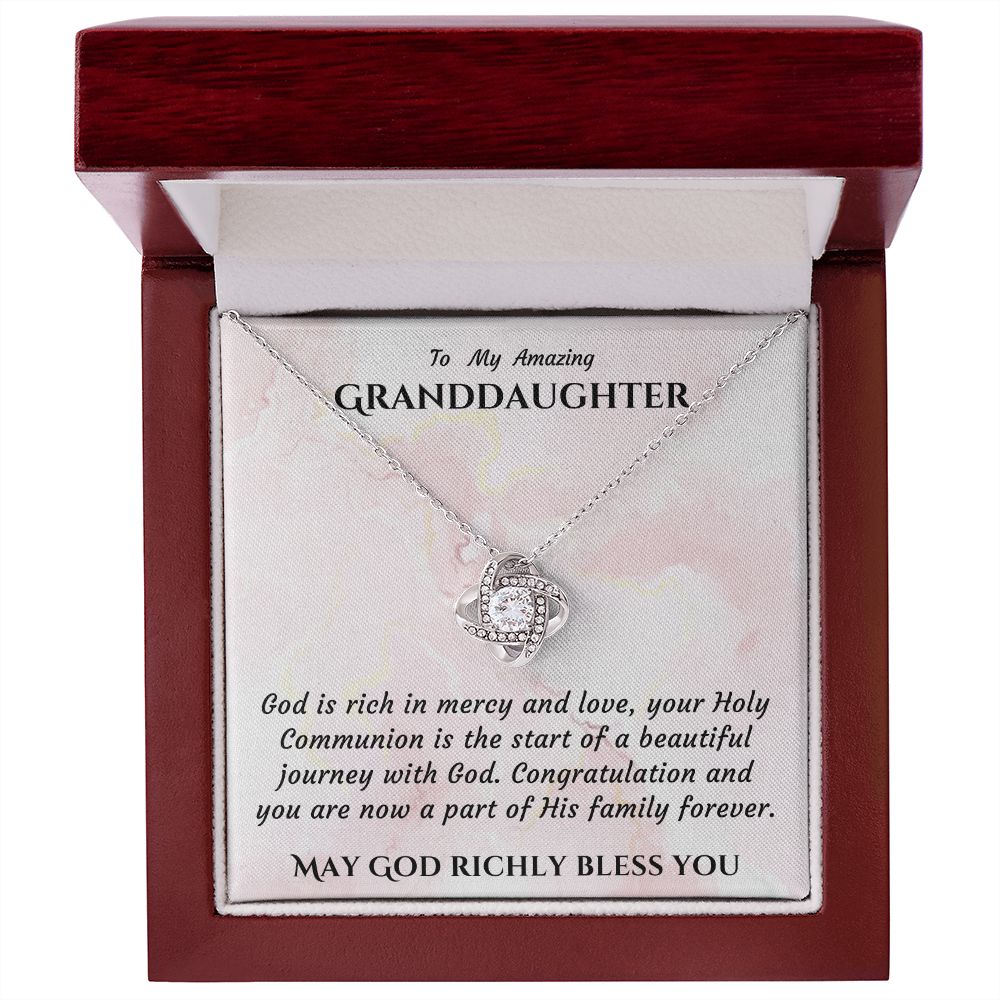 1st Communion Gifts for Granddaughter, Christening, Baptism, Confirmation, Necklace & Meaningful Message in Gift Box from Grandmother