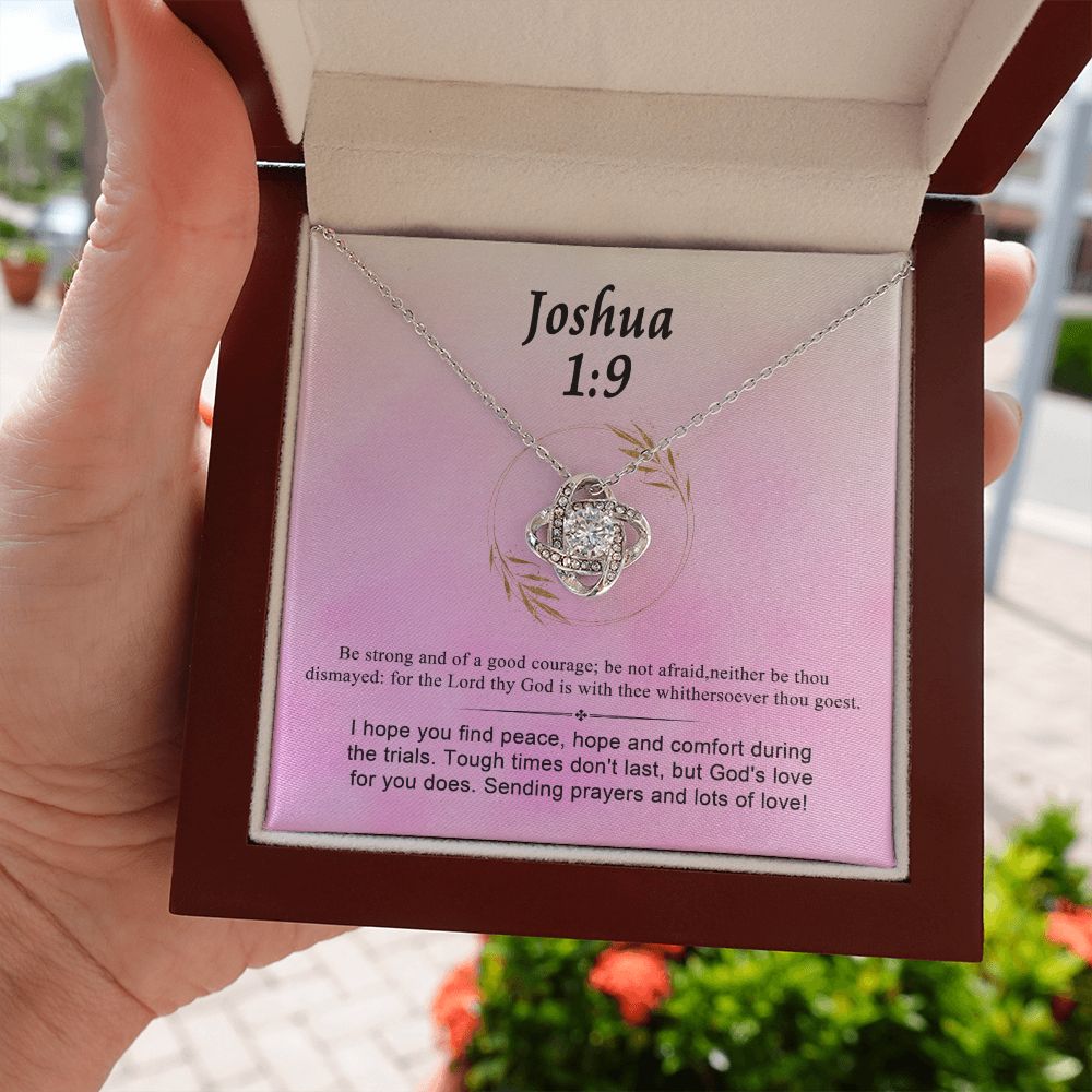 Joshua 1:9 Necklace For Her | Motivational Gift | Recovery Necklace | Friendship Gift | Strong Woman Gift | Be Strong Necklace | Warrior Gift