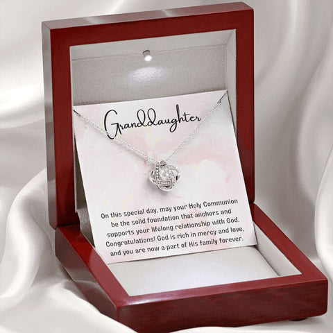 1st Communion Gifts for Granddaughter, Christening, Baptism, Confirmation, Necklace & Meaningful Message in Gift Box from Grandmother