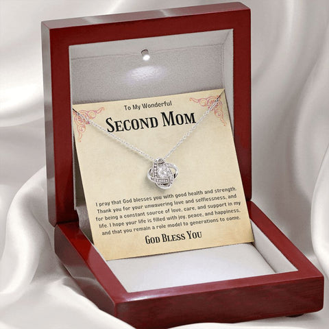 Second Mom Necklace | From Step Daughter to Chosen Mom & Adopted Mom, Jewelry Present Meaningful to Stepmother Necklace and Unbiological Mom