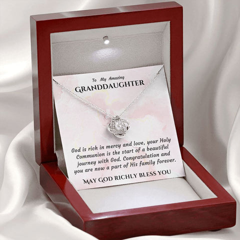 1st Communion Gifts for Granddaughter, Christening, Baptism, Confirmation, Necklace & Meaningful Message in Gift Box from Grandmother