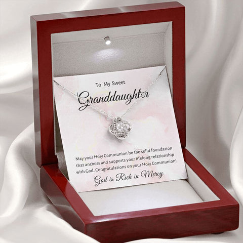 1st Communion Gifts for Granddaughter, Christening, Baptism, Confirmation, Necklace & Meaningful Message in Gift Box from Grandmother