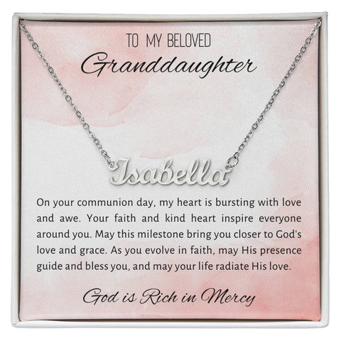 8 Personalized Name Necklace with Message Card