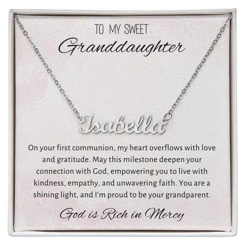 2 Personalized Name Necklace with Message Card