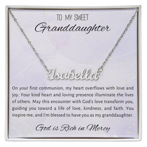 4 Personalized Name Necklace with Message Card