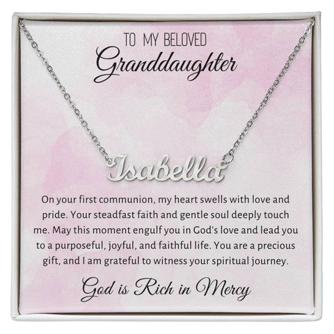3 Personalized Name Necklace with Message Card