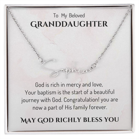 Baptism Gift Girl Present From Grandparents | Granddaughter Christening Gift | Name Personalized Gift Present for Granddaughter