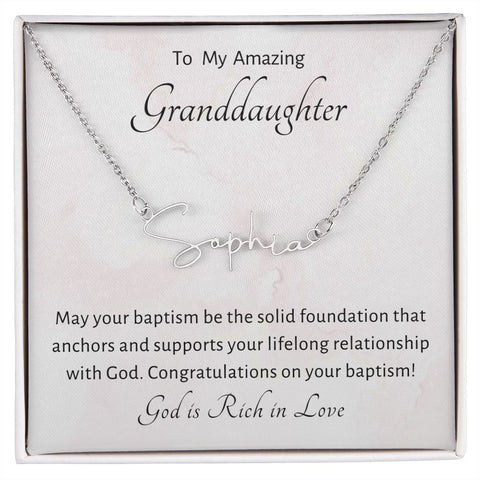 Baptism Gift Girl Present From Grandparents | Granddaughter Christening Gift | Name Personalized Gift Present for Granddaughter