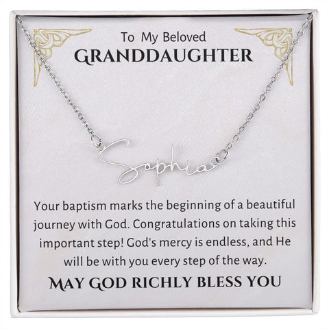Baptism Gift Girl Present From Grandparents | Granddaughter Christening Gift | Name Personalized Gift Present for Granddaughter