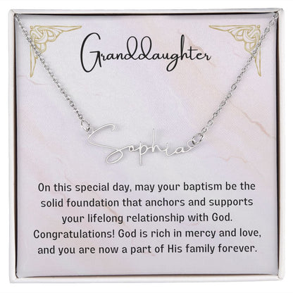 Baptism Gift Girl Present From Grandparents | Granddaughter Christening Gift | Name Personalized Gift Present for Granddaughter