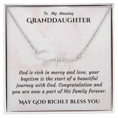Baptism Gift Girl Present From Grandparents | Granddaughter Christening Gift | Name Personalized Gift Present for Granddaughter