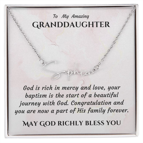 Baptism Gift Girl Present From Grandparents | Granddaughter Christening Gift | Name Personalized Gift Present for Granddaughter