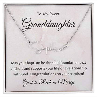 Baptism Gift Girl Present From Grandparents | Granddaughter Christening Gift | Name Personalized Gift Present for Granddaughter