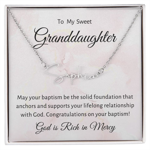 Baptism Gift Girl Present From Grandparents | Granddaughter Christening Gift | Name Personalized Gift Present for Granddaughter