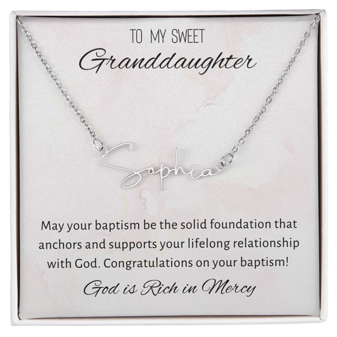 Baptism Gift Girl Present From Grandparents | Granddaughter Christening Gift | Name Personalized Gift Present for Granddaughter