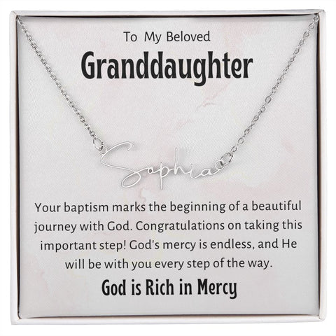 Baptism Gift Girl Present From Grandparents | Granddaughter Christening Gift | Name Personalized Gift Present for Granddaughter