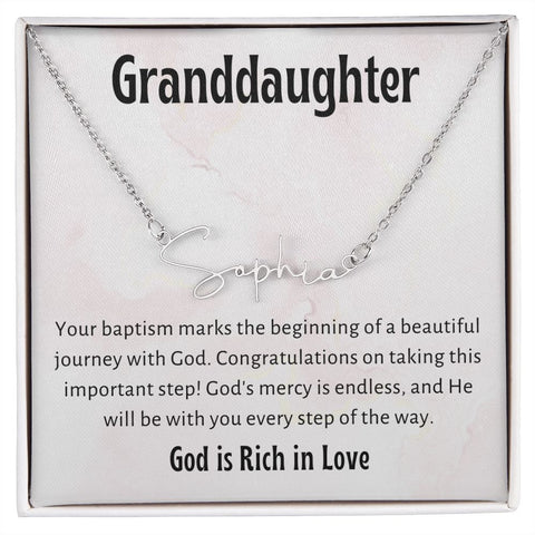 Baptism Gift Girl Present From Grandparents | Granddaughter Christening Gift | Name Personalized Gift Present for Granddaughter